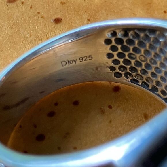 Natural Ribbon Turquoise Sterling Silver Ring Size 10 - Picture 5 of 8